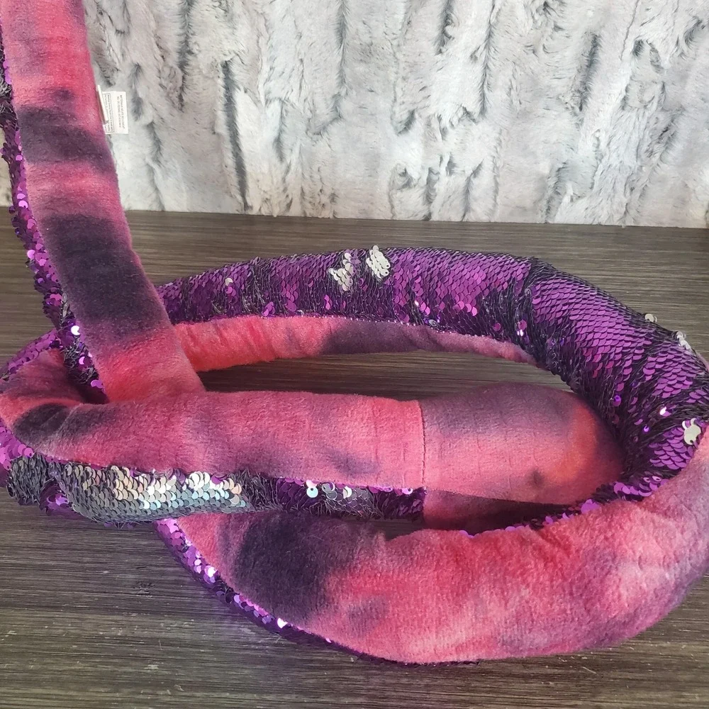 Adventure Planet Sequinimals Plush SNAKE Reversible Sequin Purple Pink 26